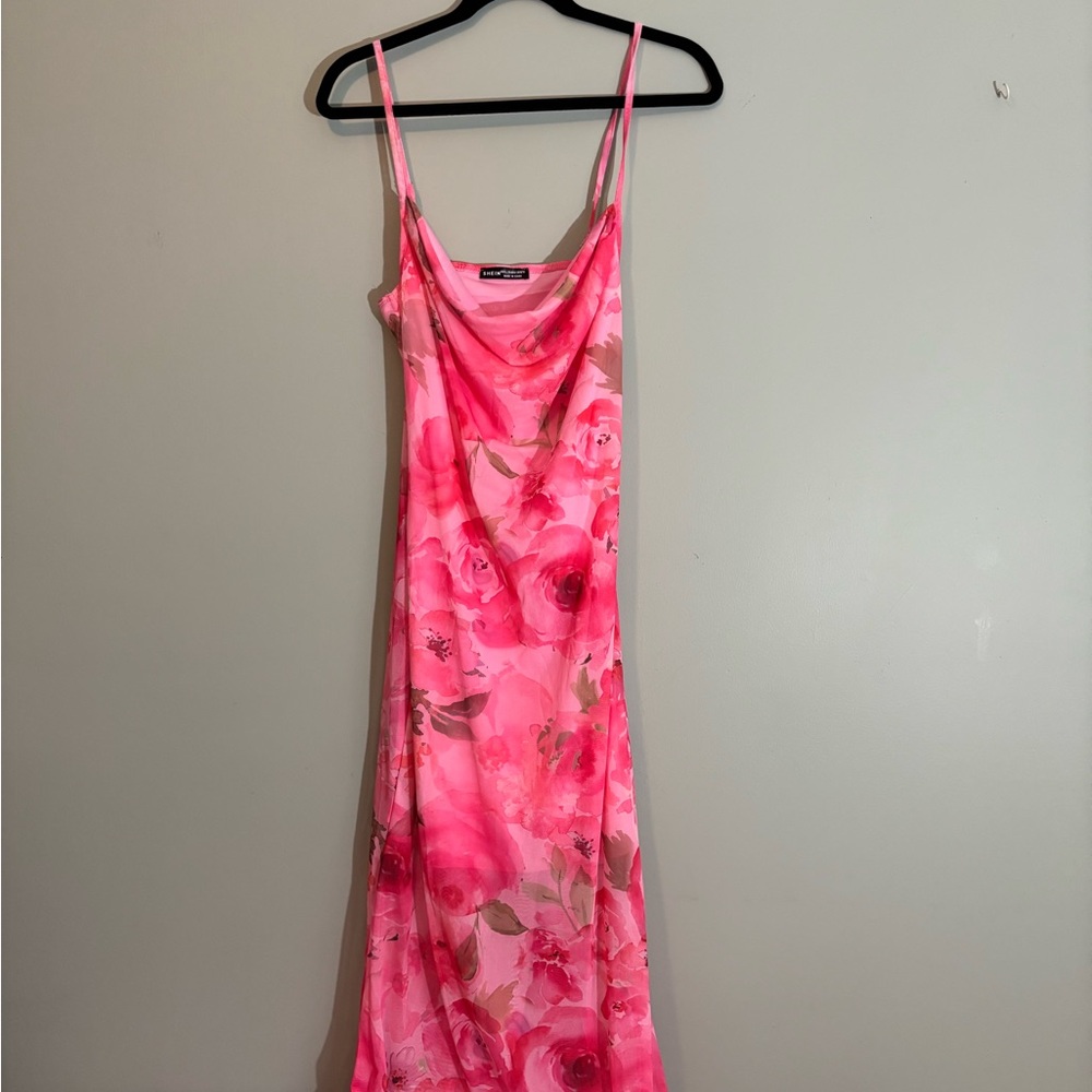 Pink Floral Slip Dress